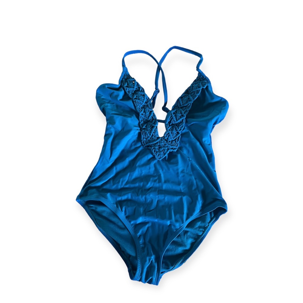 EUC Christina aqua blue one piece